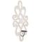 24" White Wood Beaded Pillar Scroll Wall Sconce